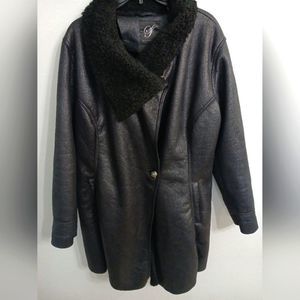 VINTAGE Sean John leather long coat womens